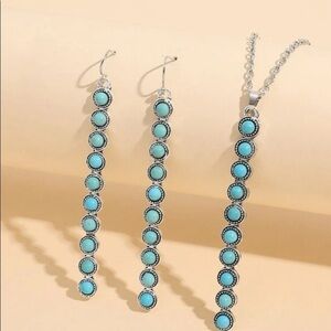 3pcs turquoise decor jewelry set